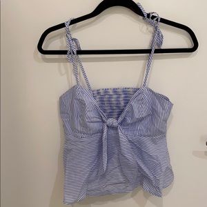 Maeve Pinstripe tie tank top